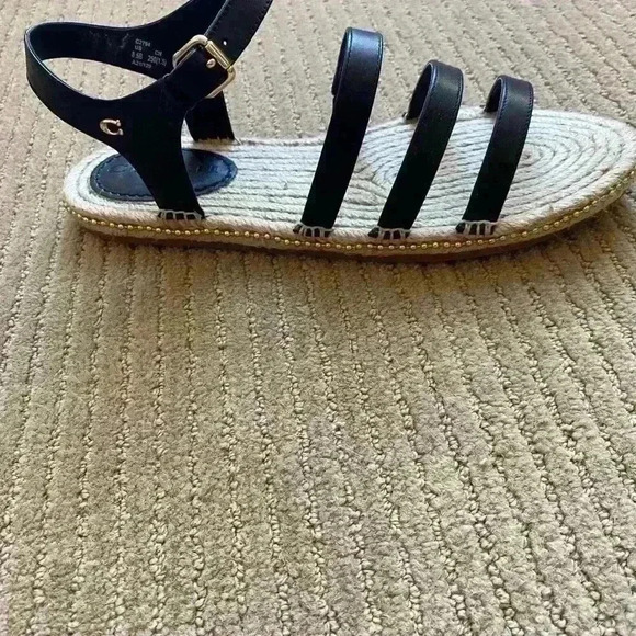 Coach Strap Black Sandal Shoe, size 8.5. - Picture 7 of 8
